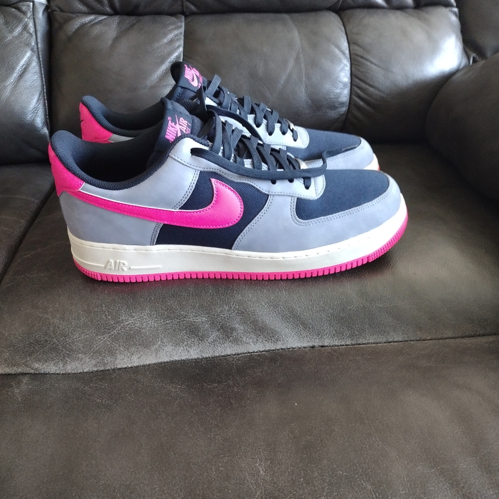 Nike Air Force 1 Men's Athletic Shoes - Pink and Gray (No Box)